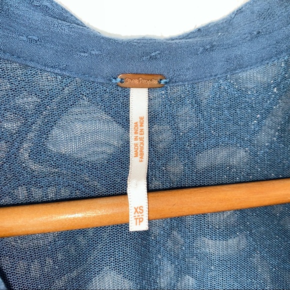 Free People Canyon Rose Blue Peasant Top - Picture 5 of 12